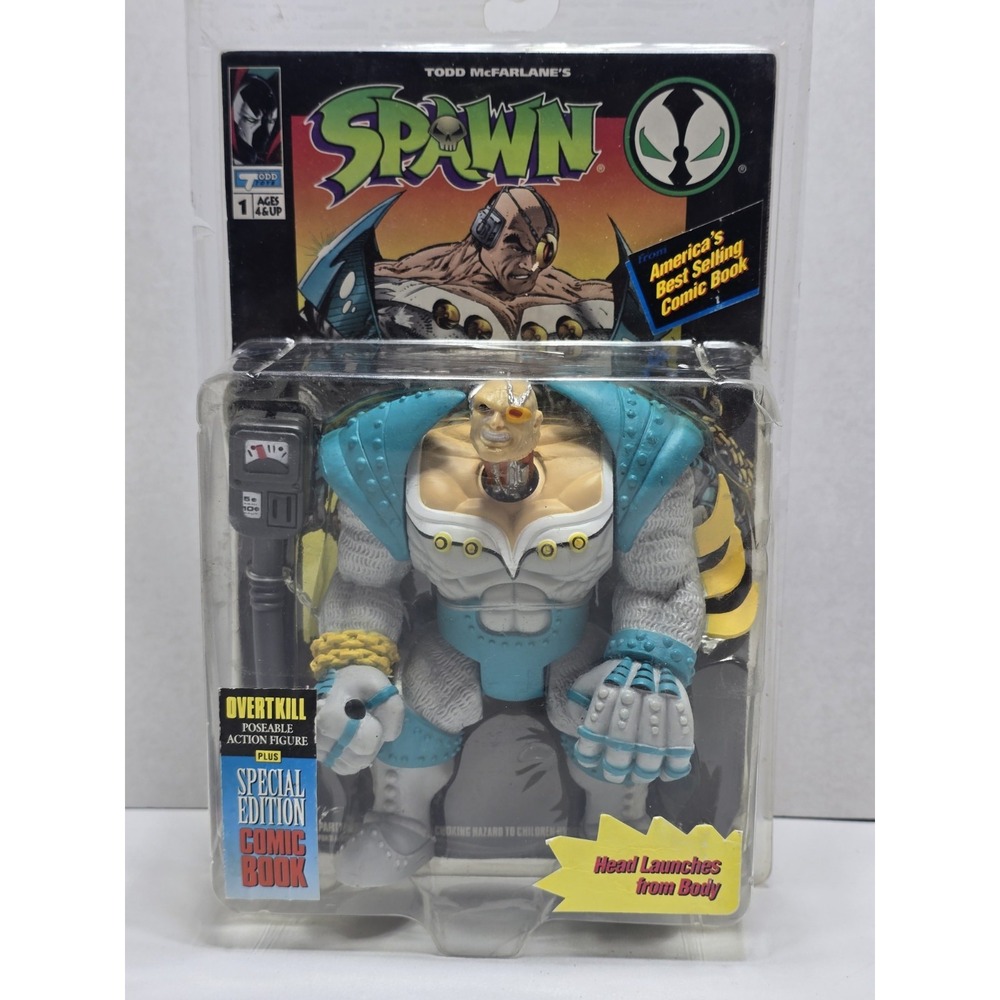 VINTAGE 1994 SPAWN OVERTKILL MCFARLANE ACTION FIGURE WITH COMIC BOOK NEW